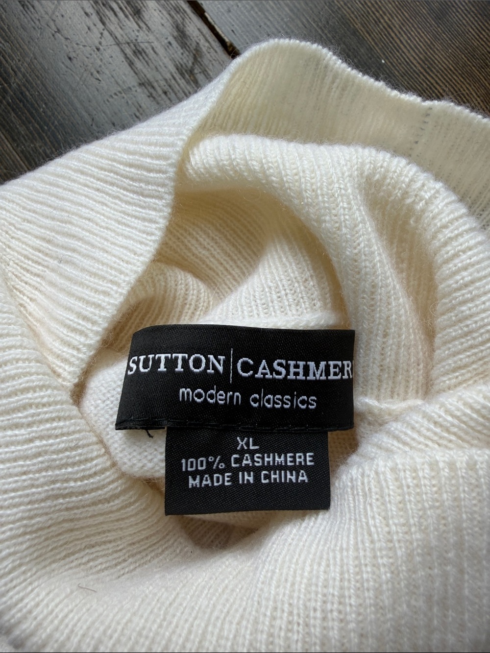 Sutton Cashmere Cream Cashmere Cowl Neck Sweater